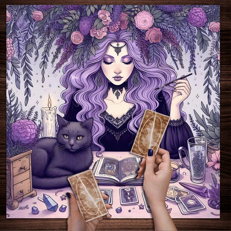 Home Textiles News - Wisteria Witch Tablecloth Tarot Divination Black
