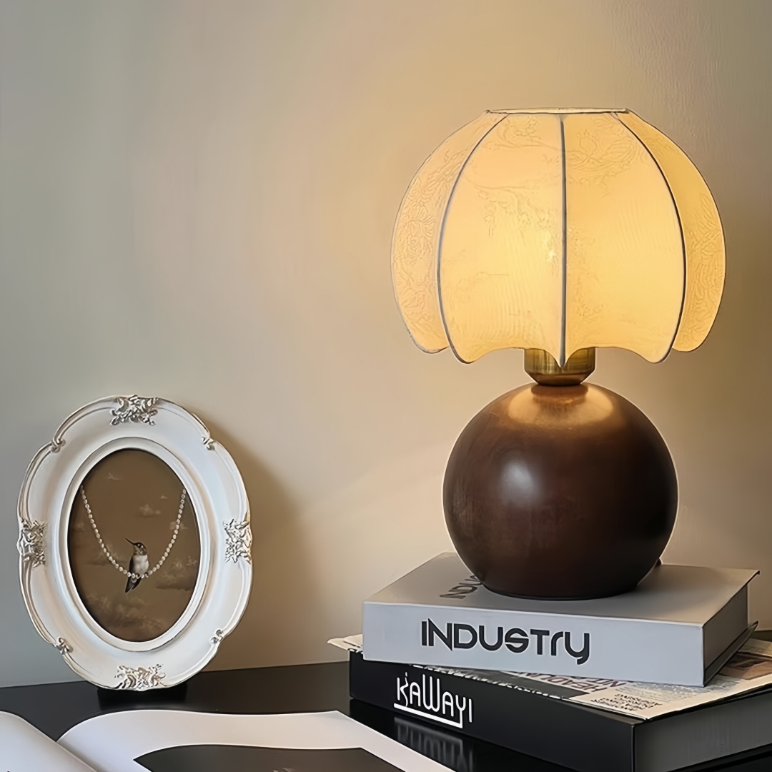 Home Textiles - Vintage floral table lamp, medieval bedside