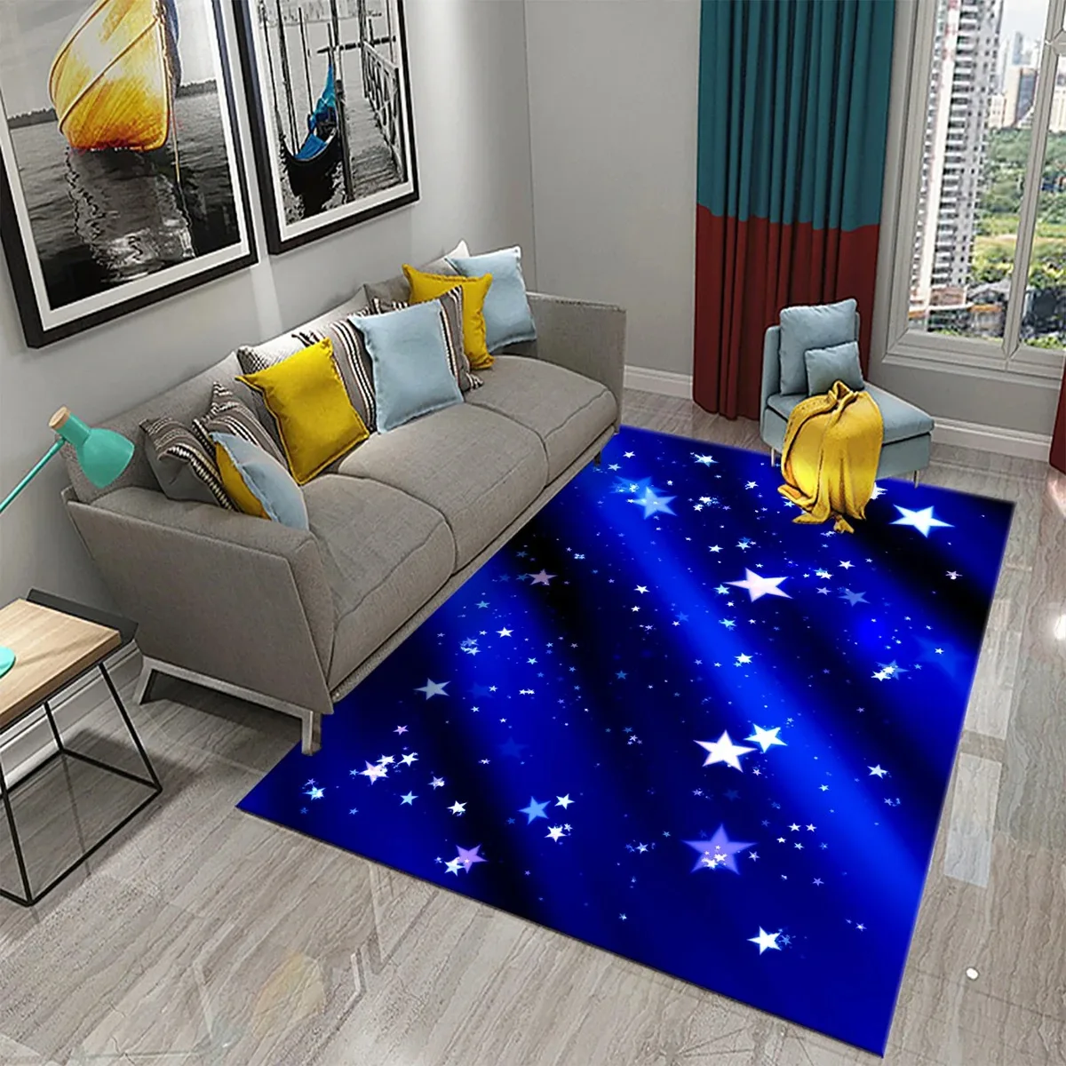 Star Carpet Space Galaxy Area  - Galaxy Home Textiles ulasan dan harga