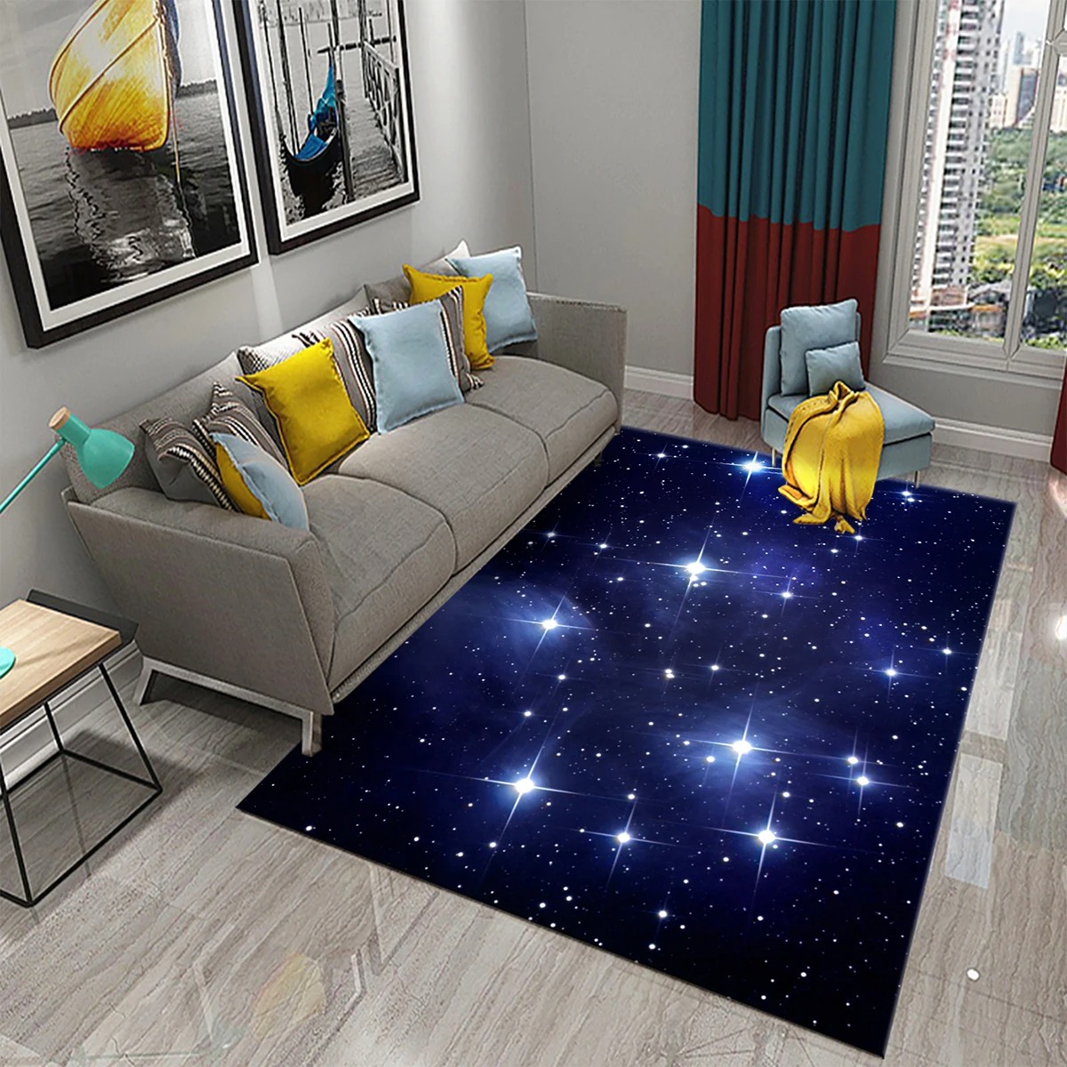 Star Carpet Space Galaxy Area  - Galaxy Home Textiles ulasan dan harga