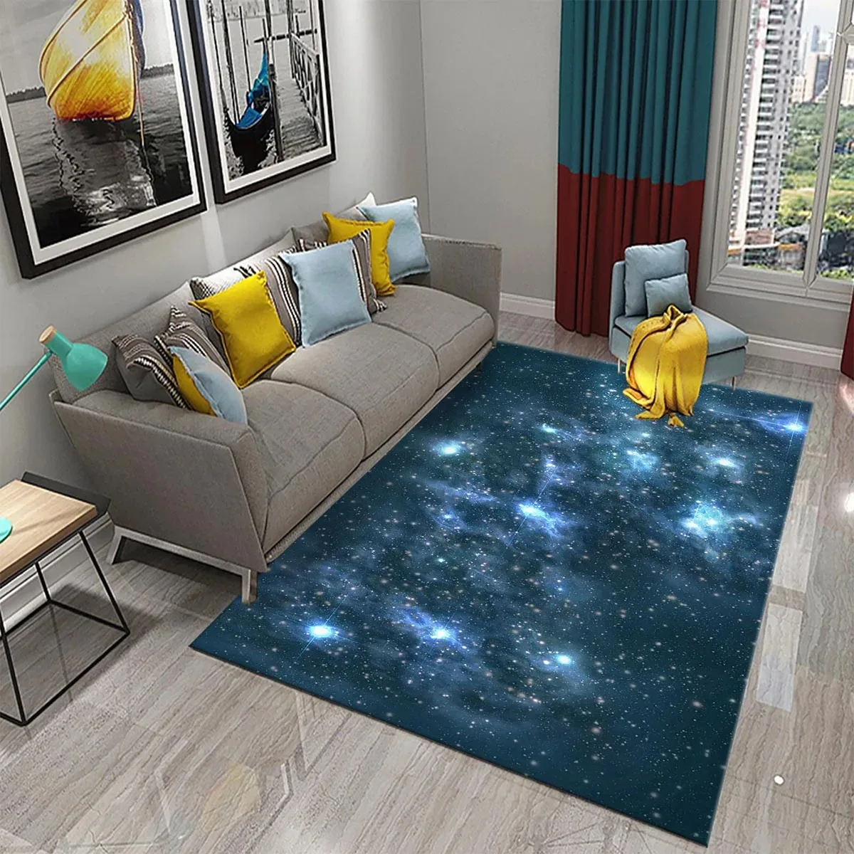 Star Carpet Space Galaxy Area  - Galaxy Home Textiles ulasan dan harga