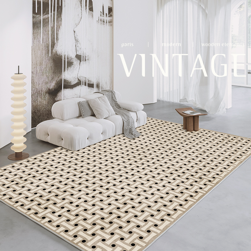 French Retro Rugs for Bedroom  - Home Textiles Plaid ulasan dan harga
