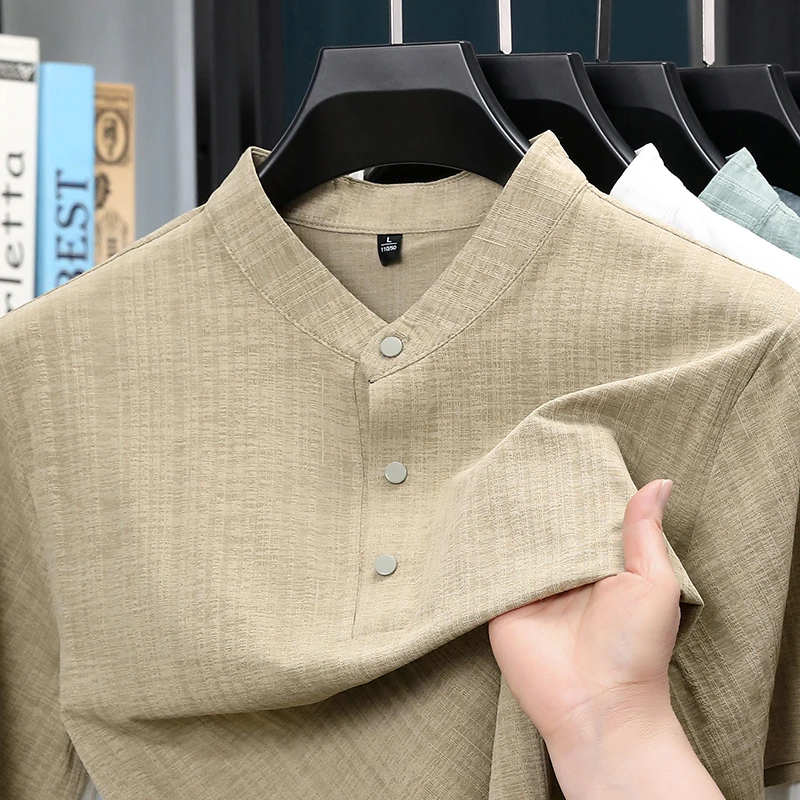 Summer Stand Collar Half Butto - Home Textiles ulasan dan harga