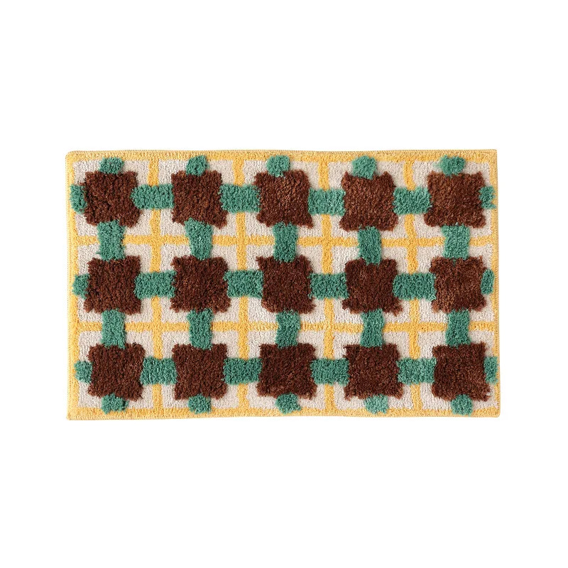 VIKAMA Non-Slip Floor Mat, Pla - Home Textiles Plaid ulasan dan harga