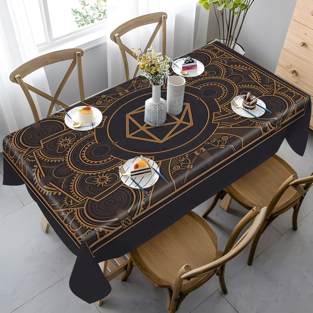 Steampunk Black Golden Gear Pa - Home Textiles ulasan dan harga