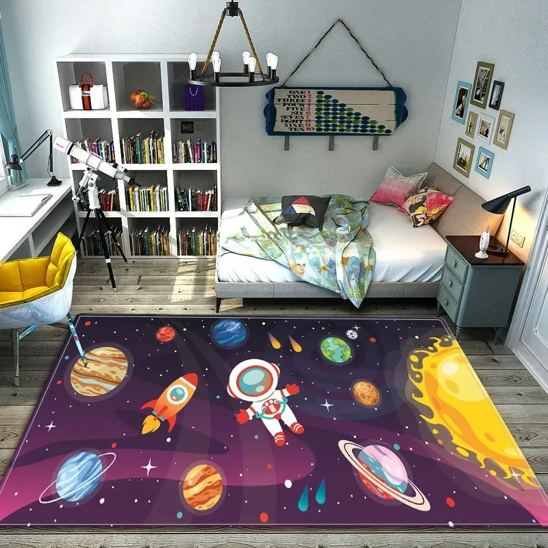Cartoon Space Astronaut Carpet - Galaxy Home Textiles ulasan dan harga