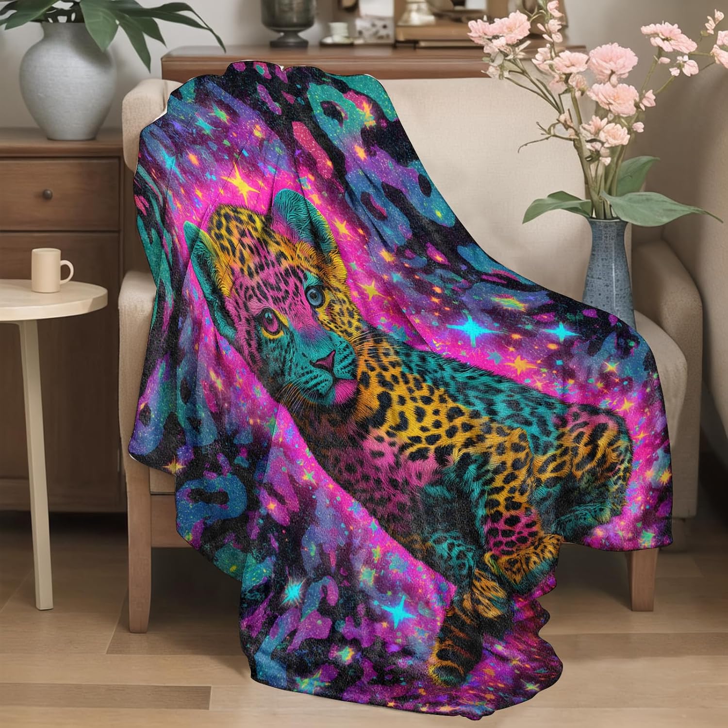 Galaxy leopard blanket colorfu - Galaxy Home Textiles ulasan dan harga