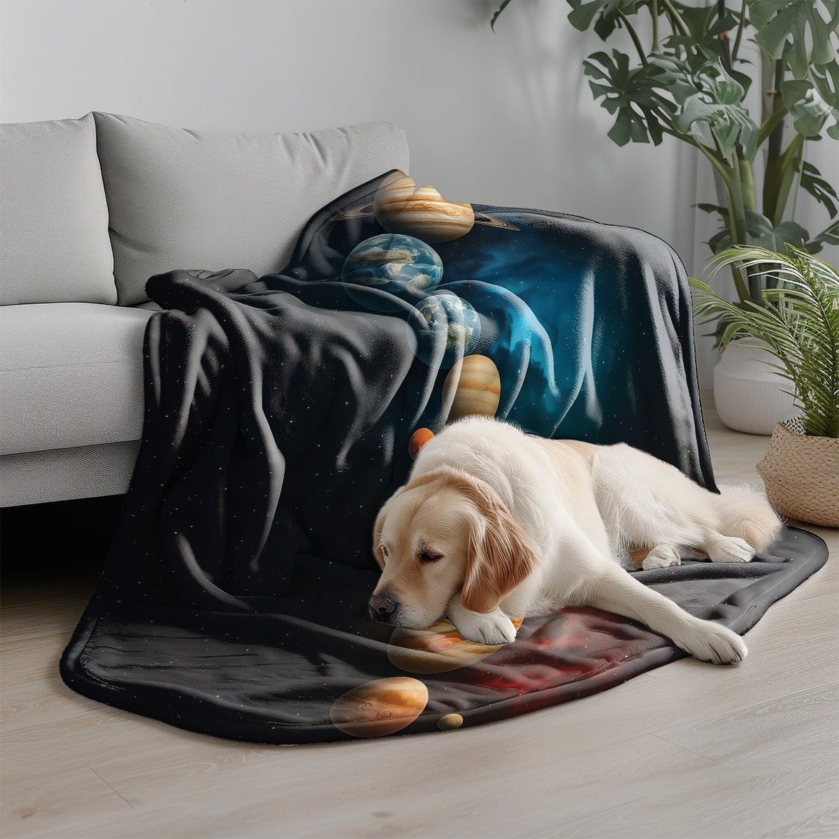 Galaxy Planets Pattern Flannel - Galaxy Home Textiles ulasan dan harga