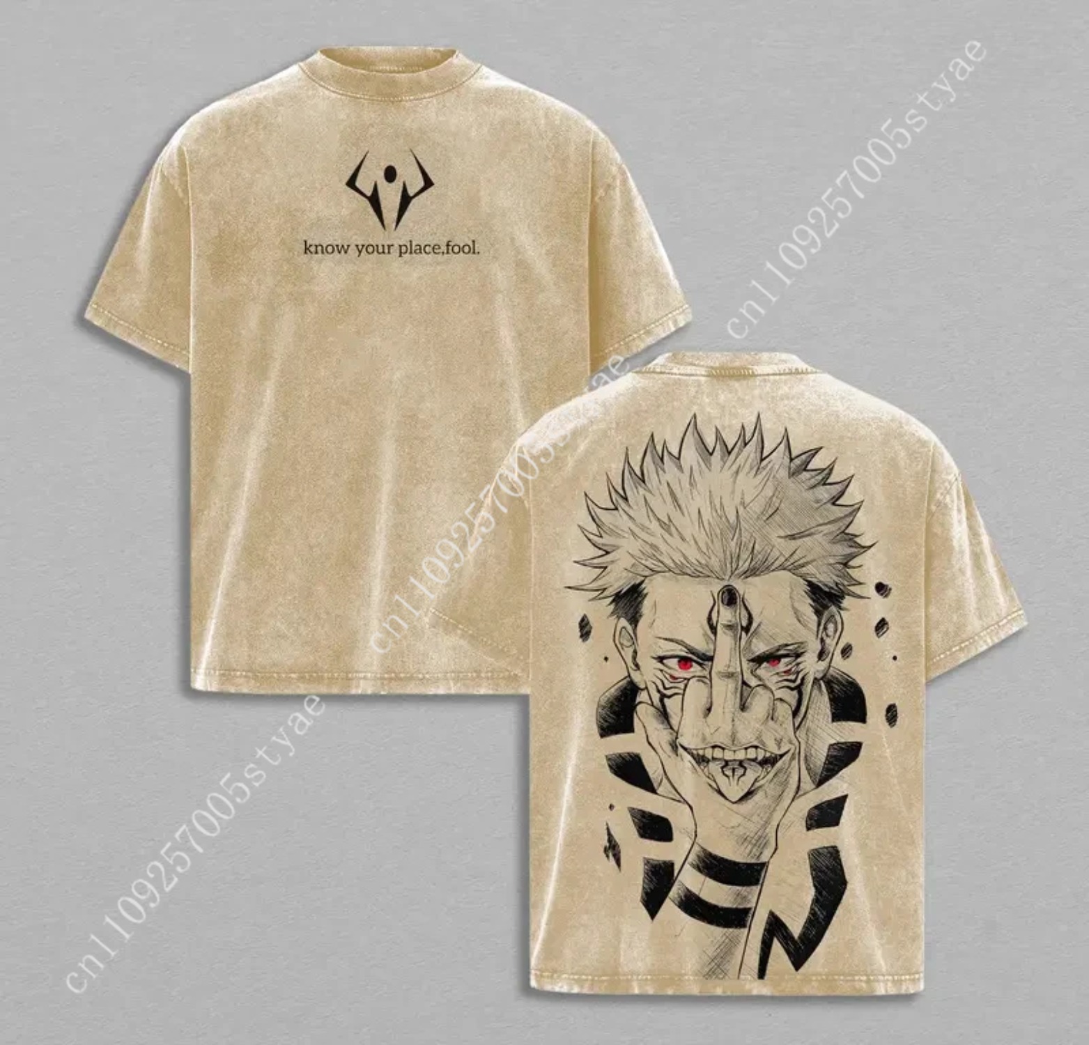Anime  Ryomen Sukuna Graphic T - Quilt Cotton Summer ulasan dan harga