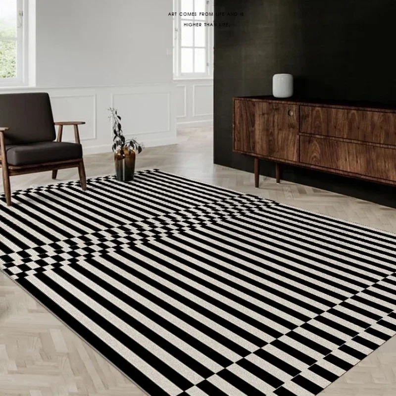 Classic Retro Black White Stri - Home Textiles Plaid ulasan dan harga