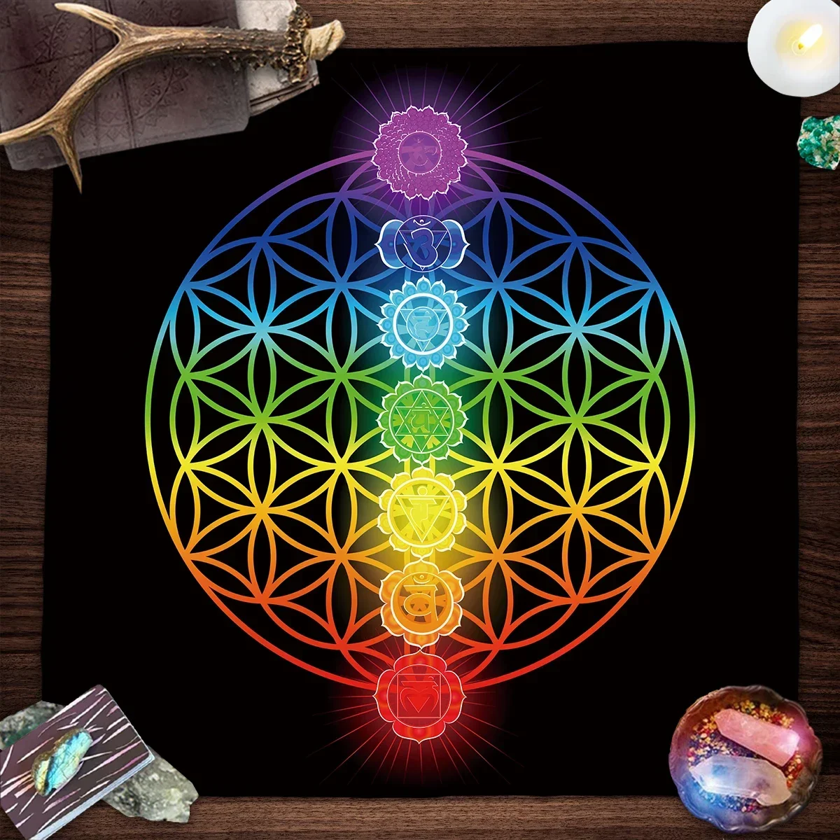 Mandala Flower Of Life Tarot T - Galaxy Home Textiles ulasan dan harga
