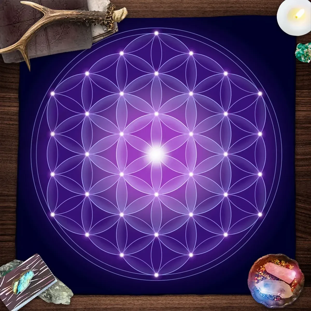 Mandala Flower Of Life Tarot T - Galaxy Home Textiles ulasan dan harga